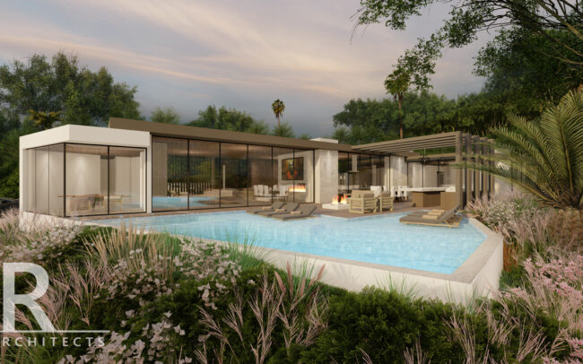 A rendering of the pool area at the residence.